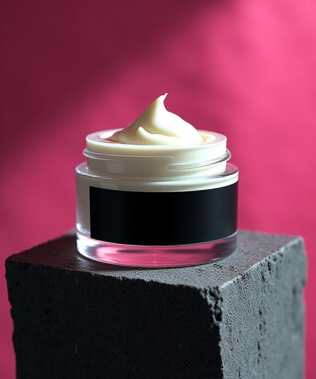 Flagship organic mammal-identical lipid cream in a luxury glass jar