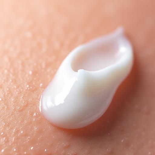 Skincare product application on skin